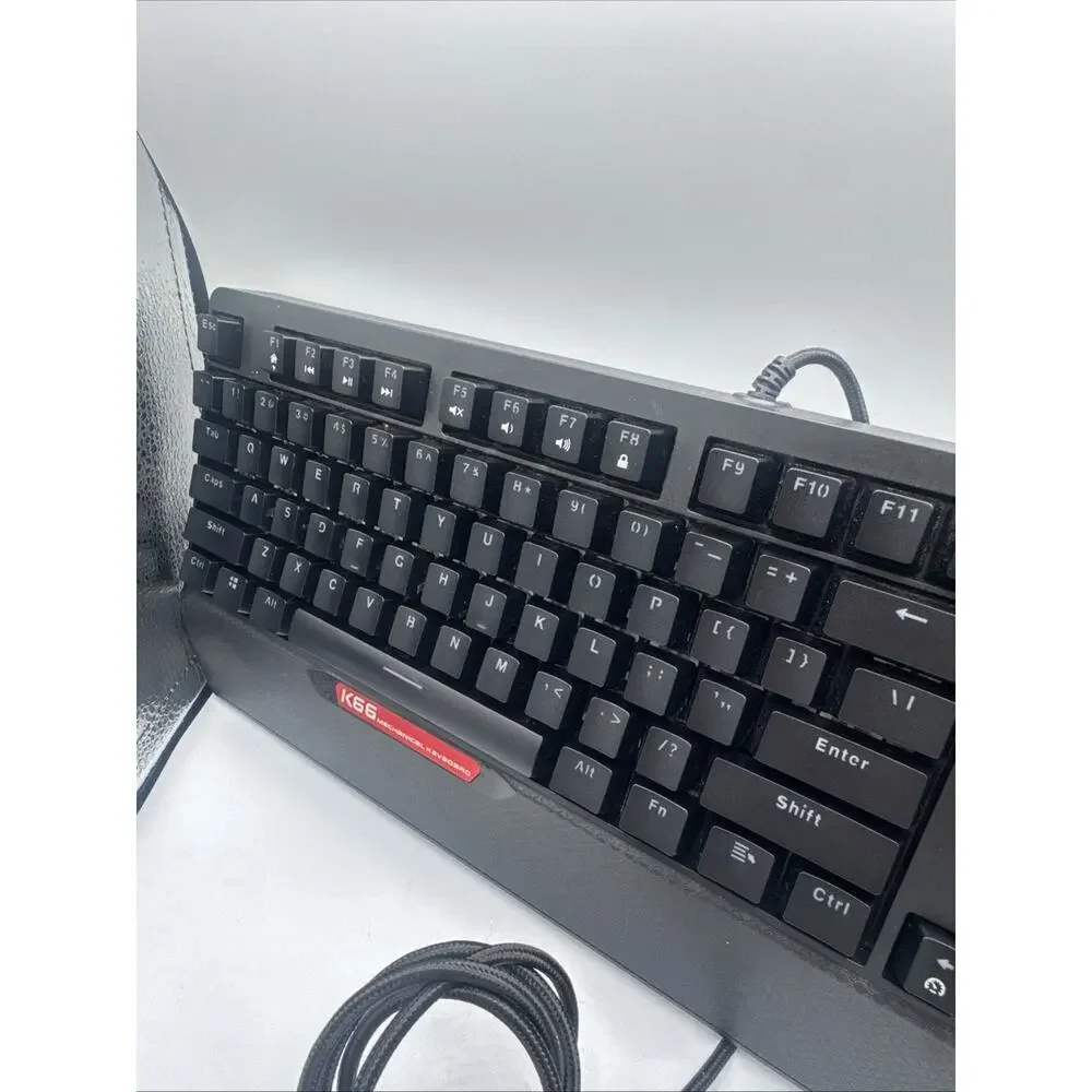 Rii Mechanical Keyboard K66 104 Keys with Red Switches, and LED Backlit
